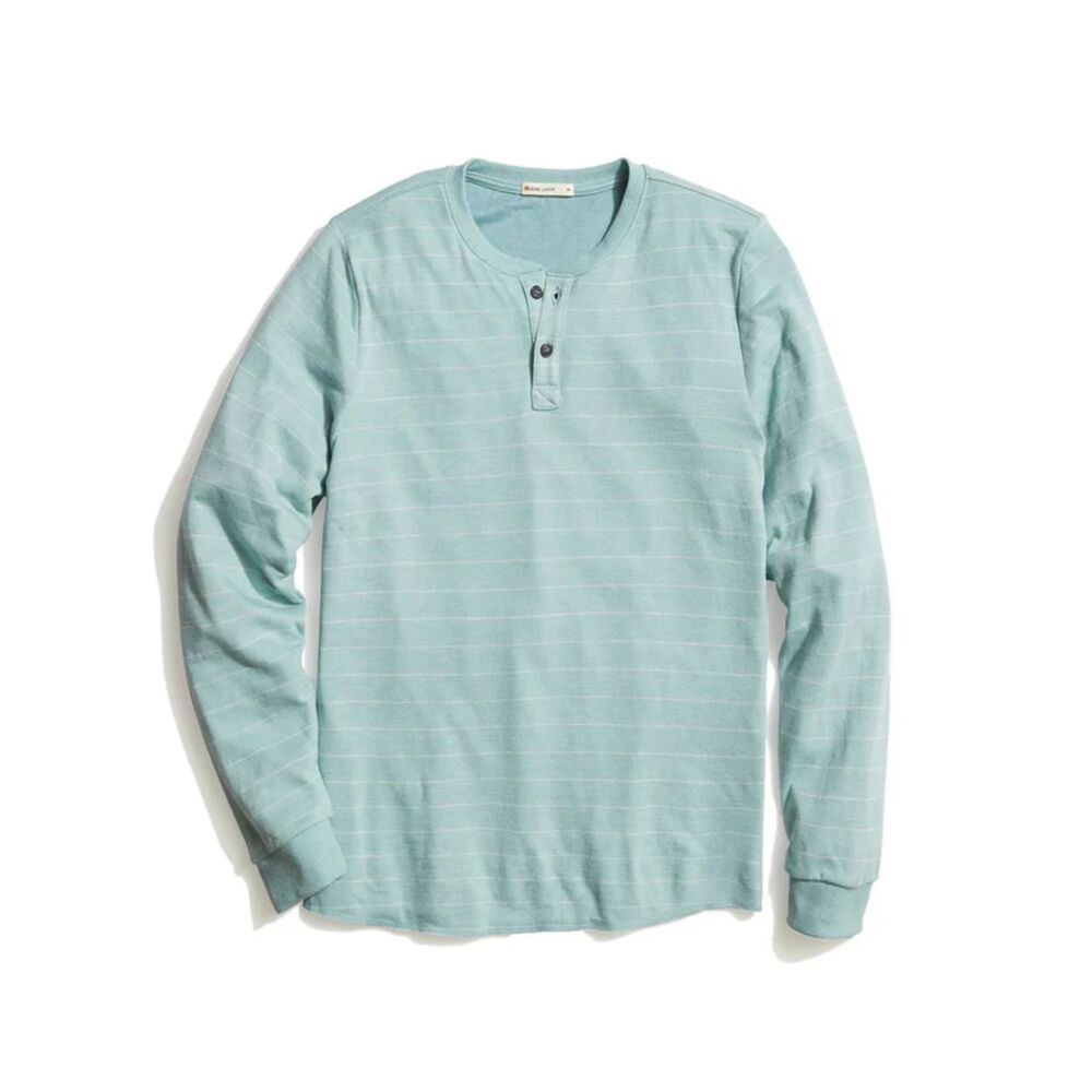 Double‎ Knit Henley in Blue Surf/White Stripe | Sz: L | NWOT